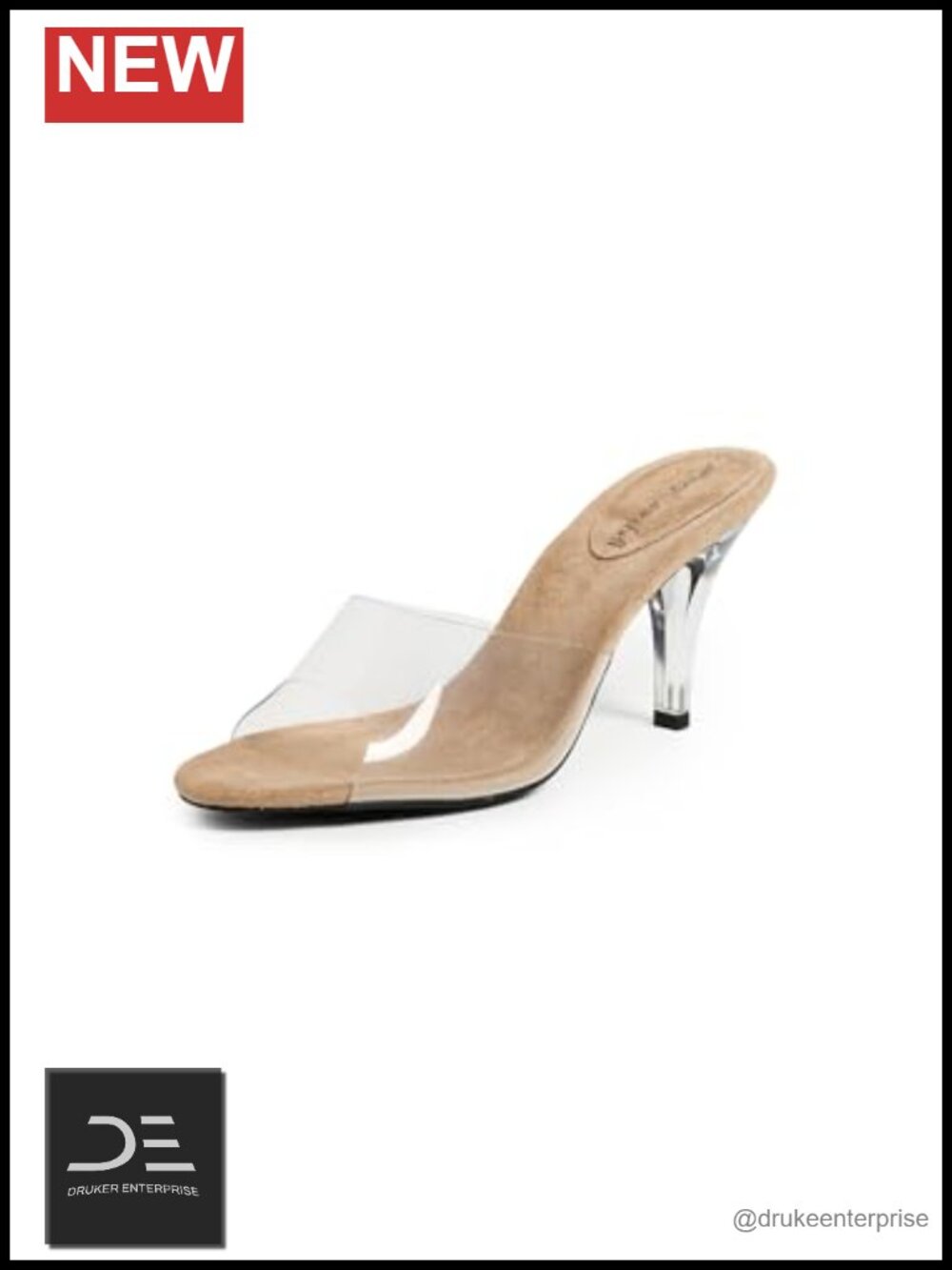 Cendrillon Vinyl Strappy Heeled Sandals Open Toe Slip On